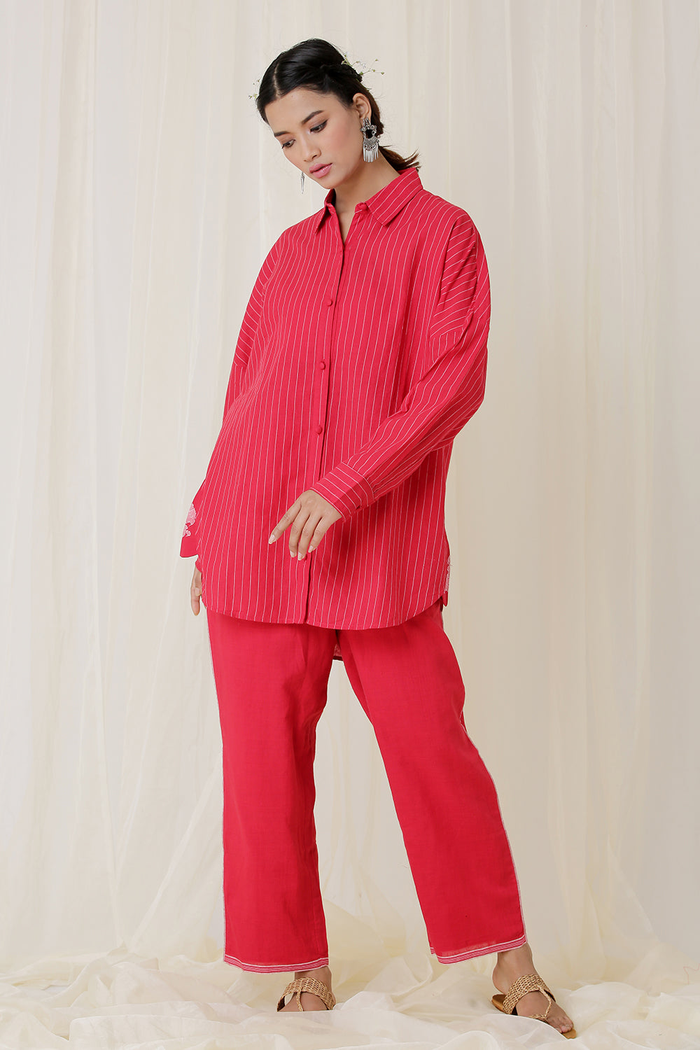 BOXY SHIRT STRIPE (RED)