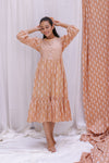 BEIGE ROUND YOK DRESS