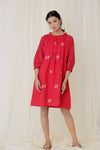 RAGLAN SLEEVE DRESS (RED)