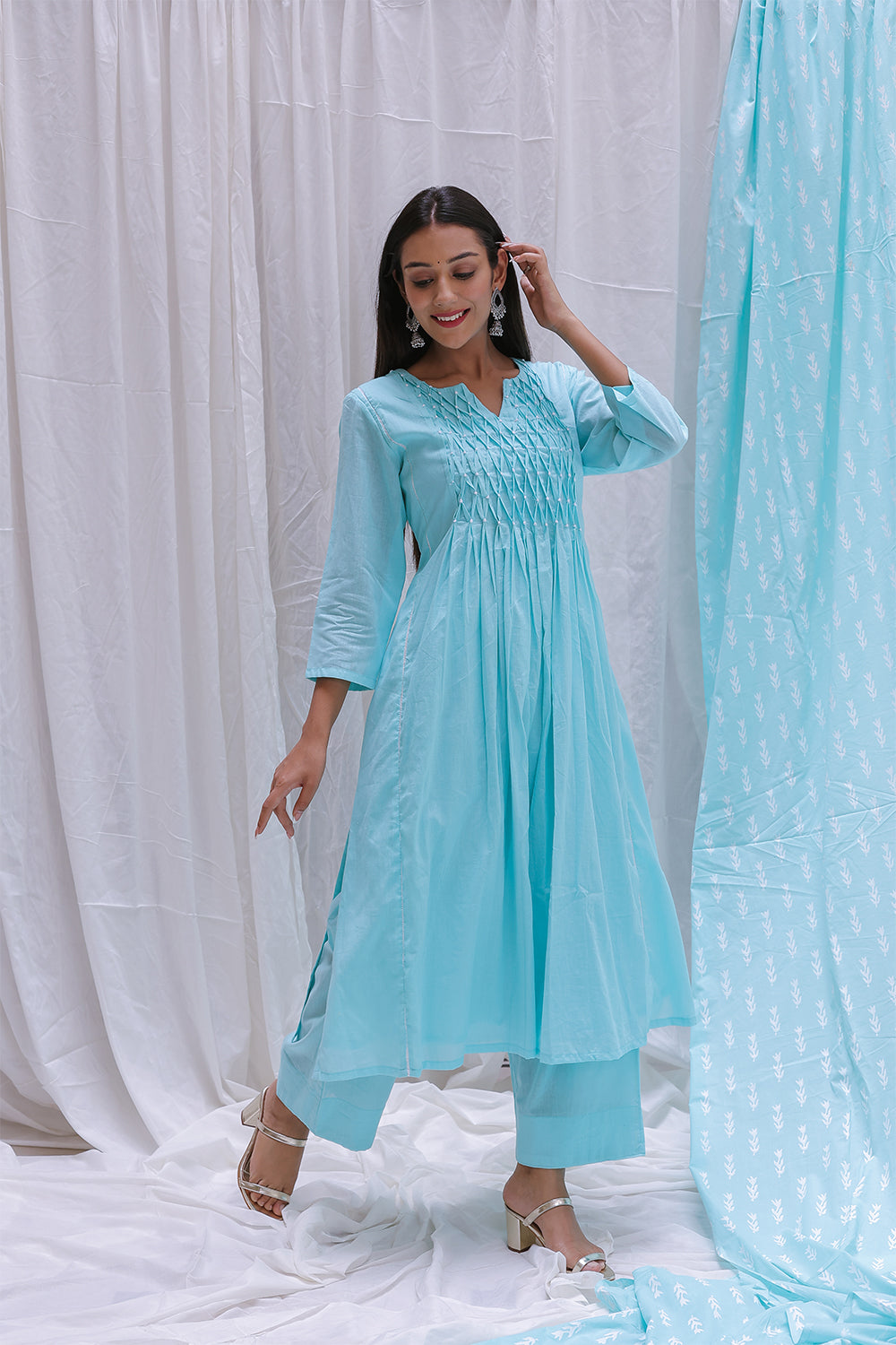 PINTUCK YOK KURTA SET OF-2 - L