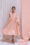 PEACH ROUND YOK DRESS