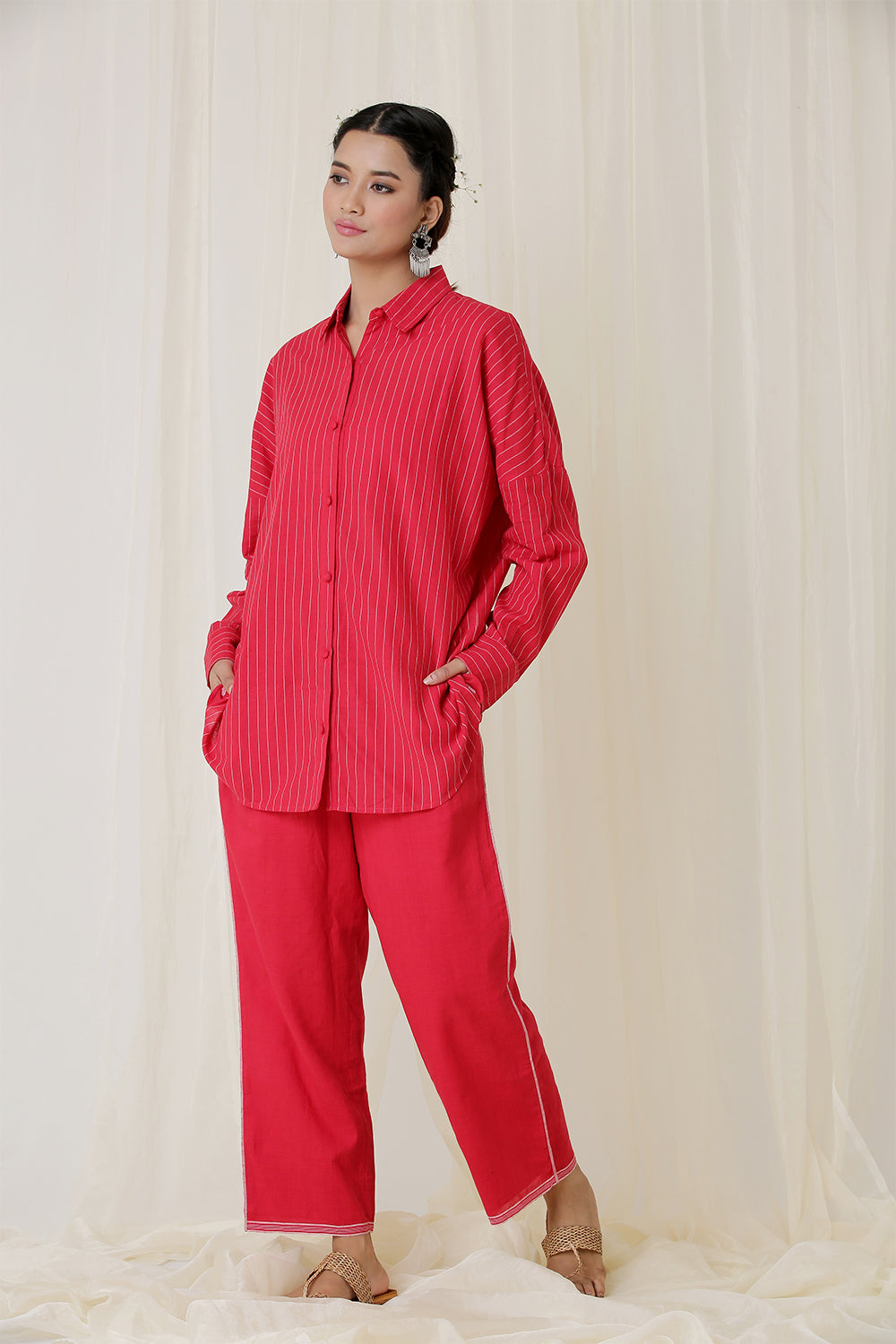BOXY SHIRT STRIPE (RED)