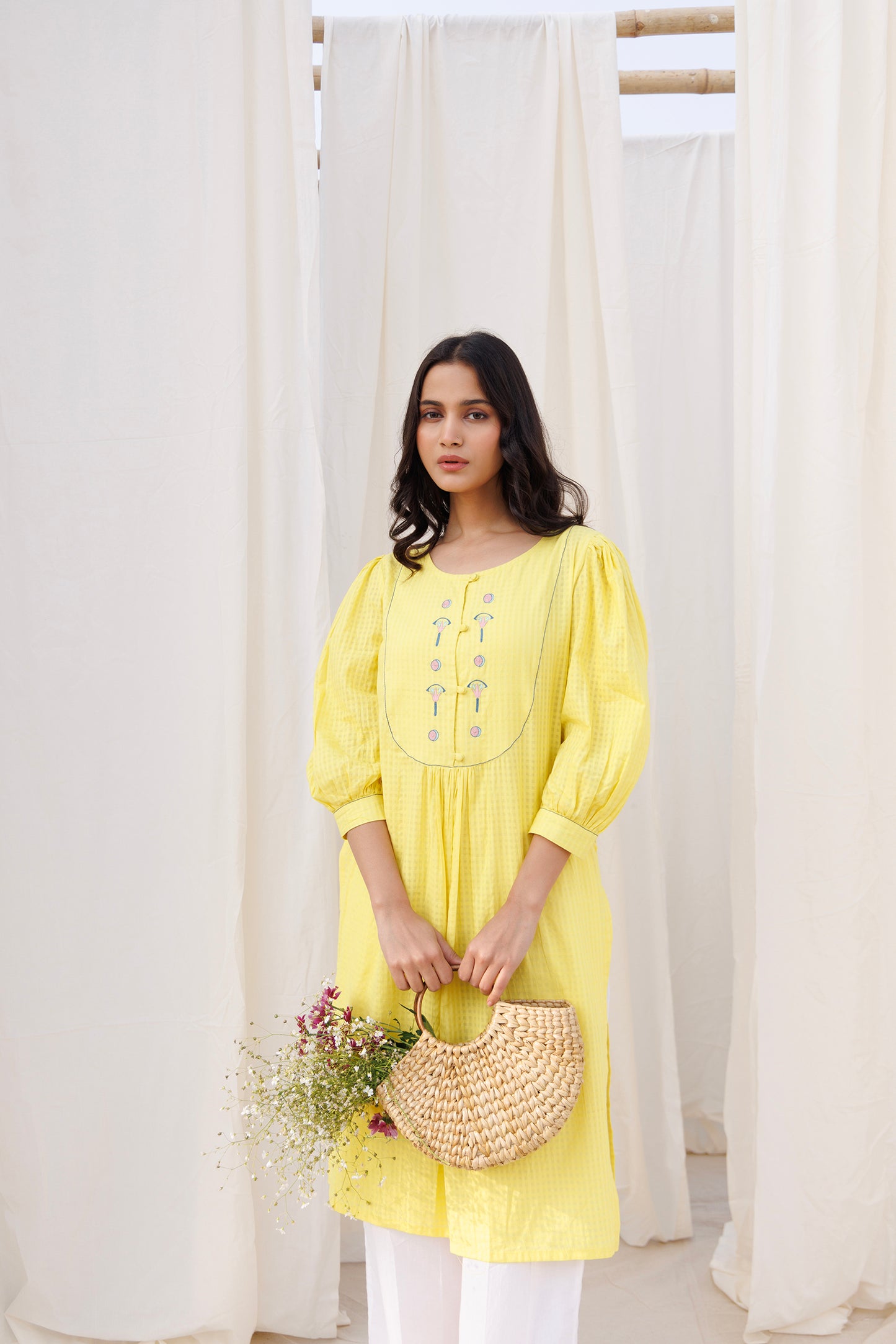 ROUND YOKE KURTI SET