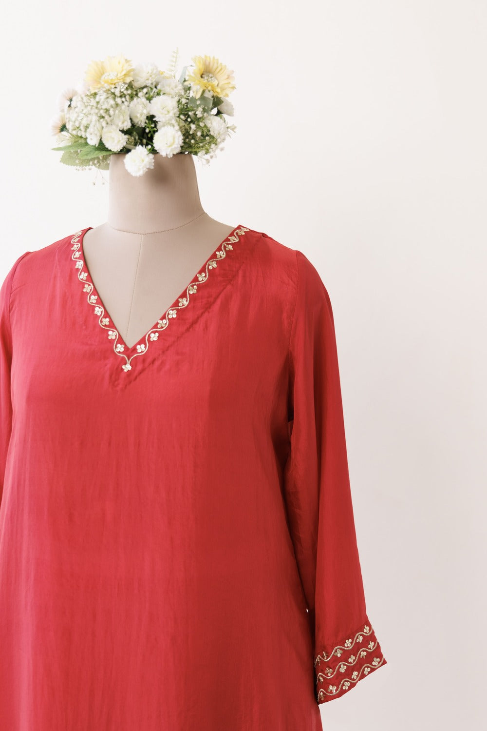 V' NECK KURTA SET OF -2