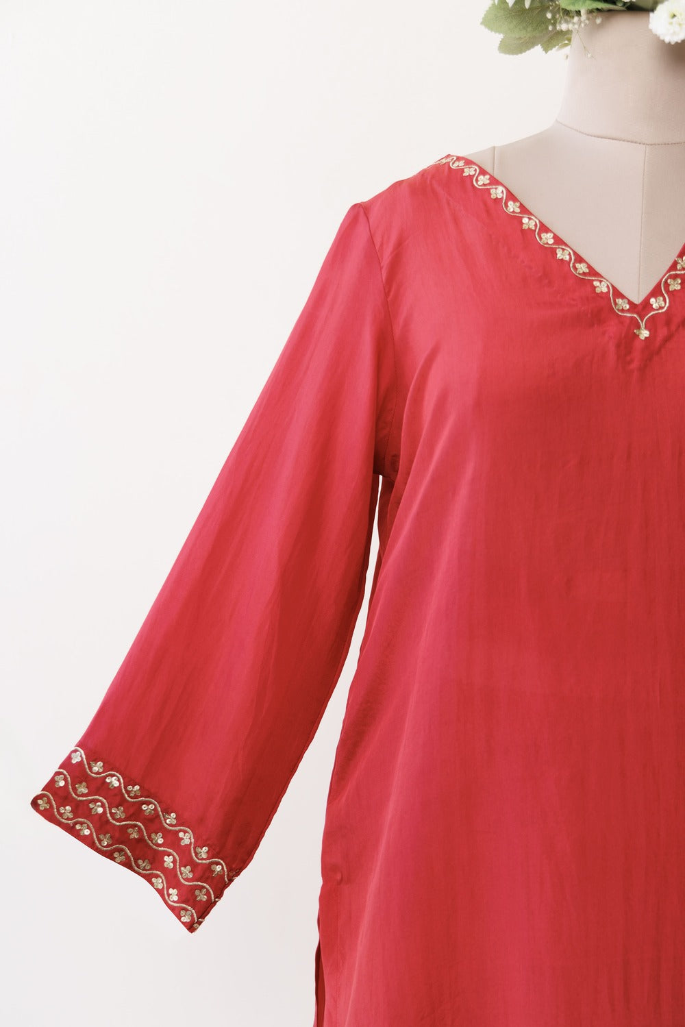 V' NECK KURTA SET OF -2