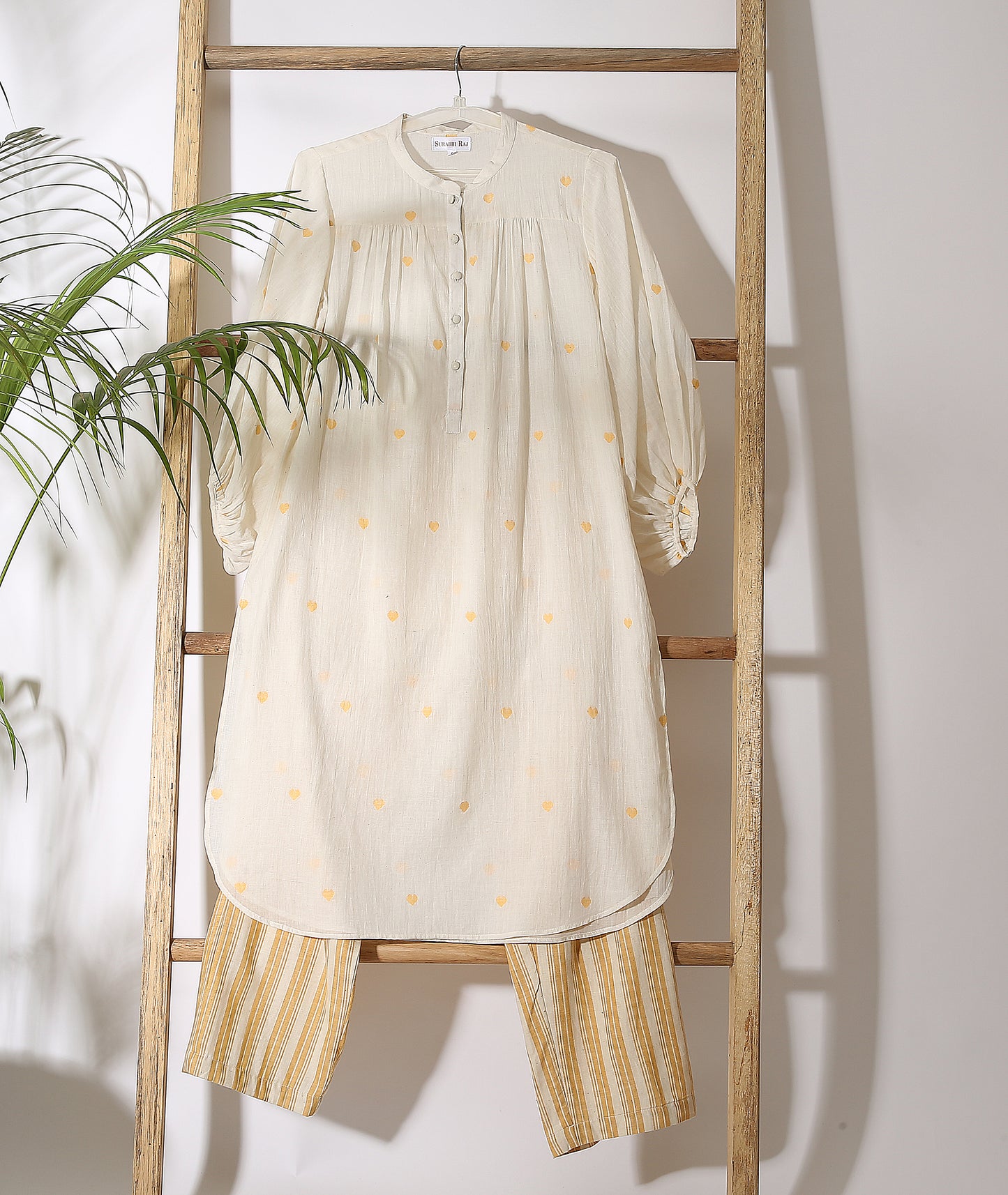 KURTA PANT SET -2(YELLOW HEART) + INNER