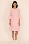 DOUBLE LAYER FRILL SLEEVES DRESS