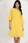 DOUBLE LAYER FRILL SLEEVES DRESS