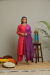RAANI PINK CHANDERI KURTA SET OF-3