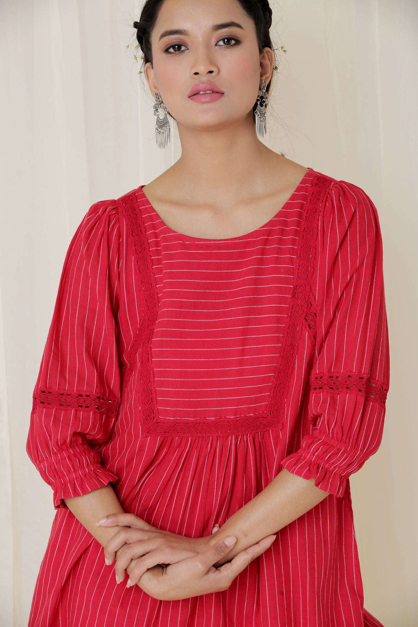LACE YOKE DRESS