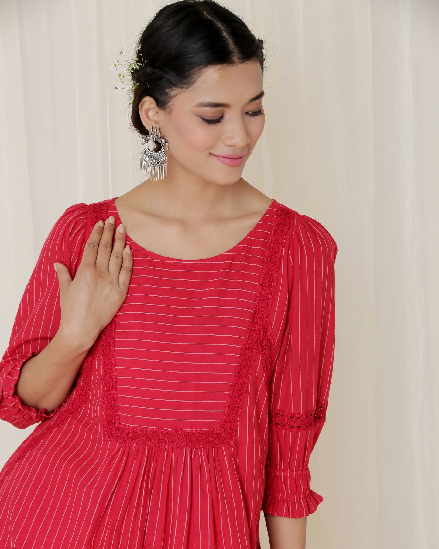 LACE YOKE DRESS