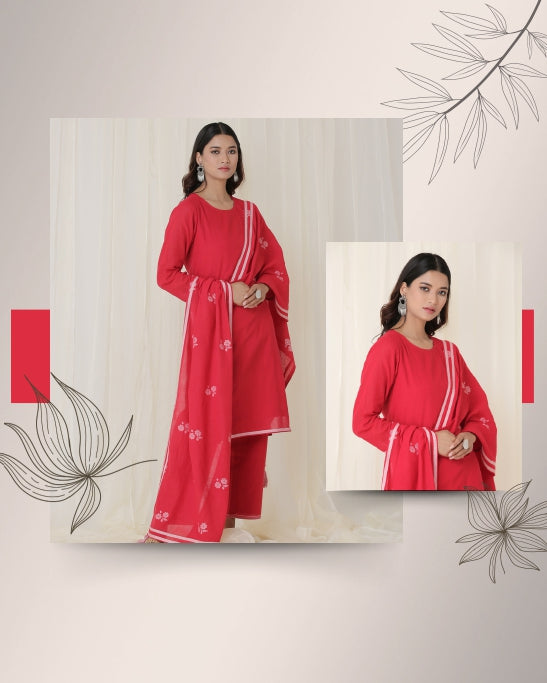 Red Jamdani