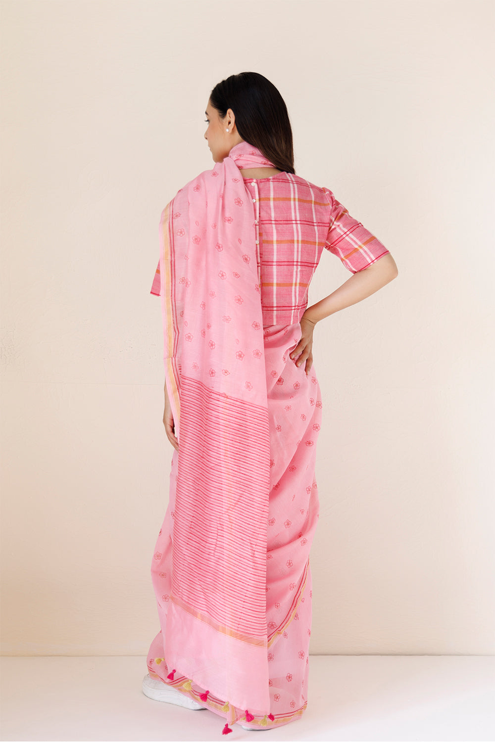PINK CHANDERI SAREE