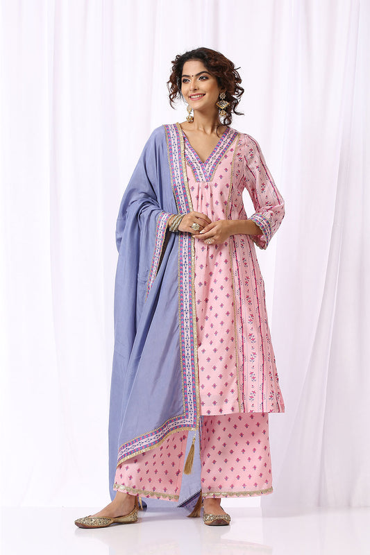 BLUE SILK DUPTTA