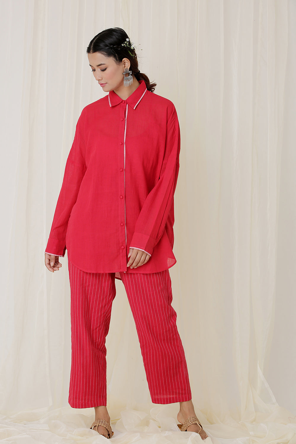 BOXY SHIRT PLAIN (RED)