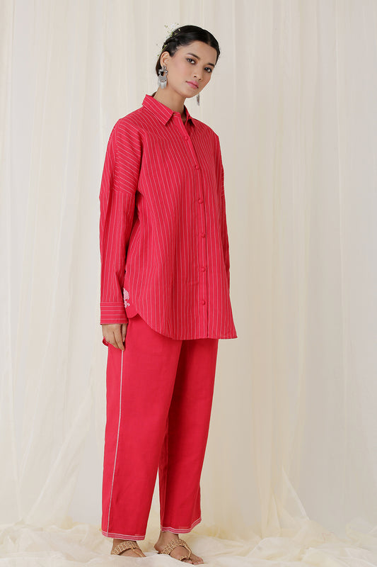 BOXY SHIRT STRIPE (RED)