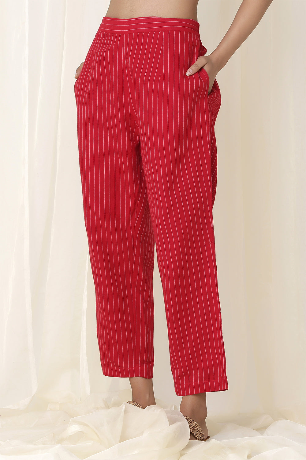 GATHER AT SIDE KURTI  SET OF-2 (RED)