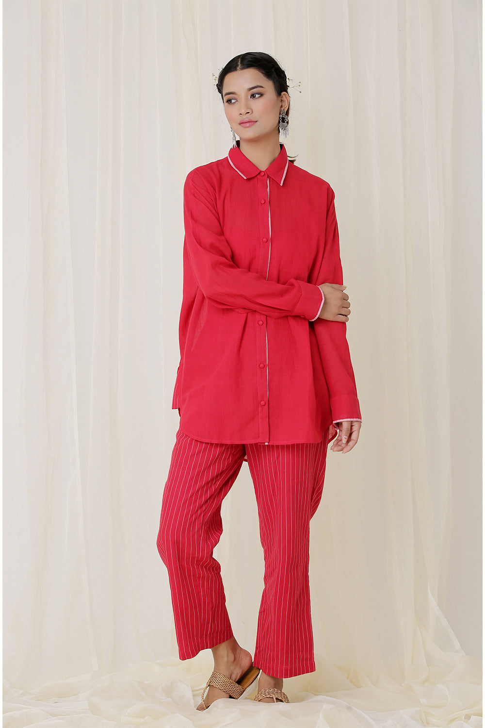 BOXY SHIRT PLAIN (RED)