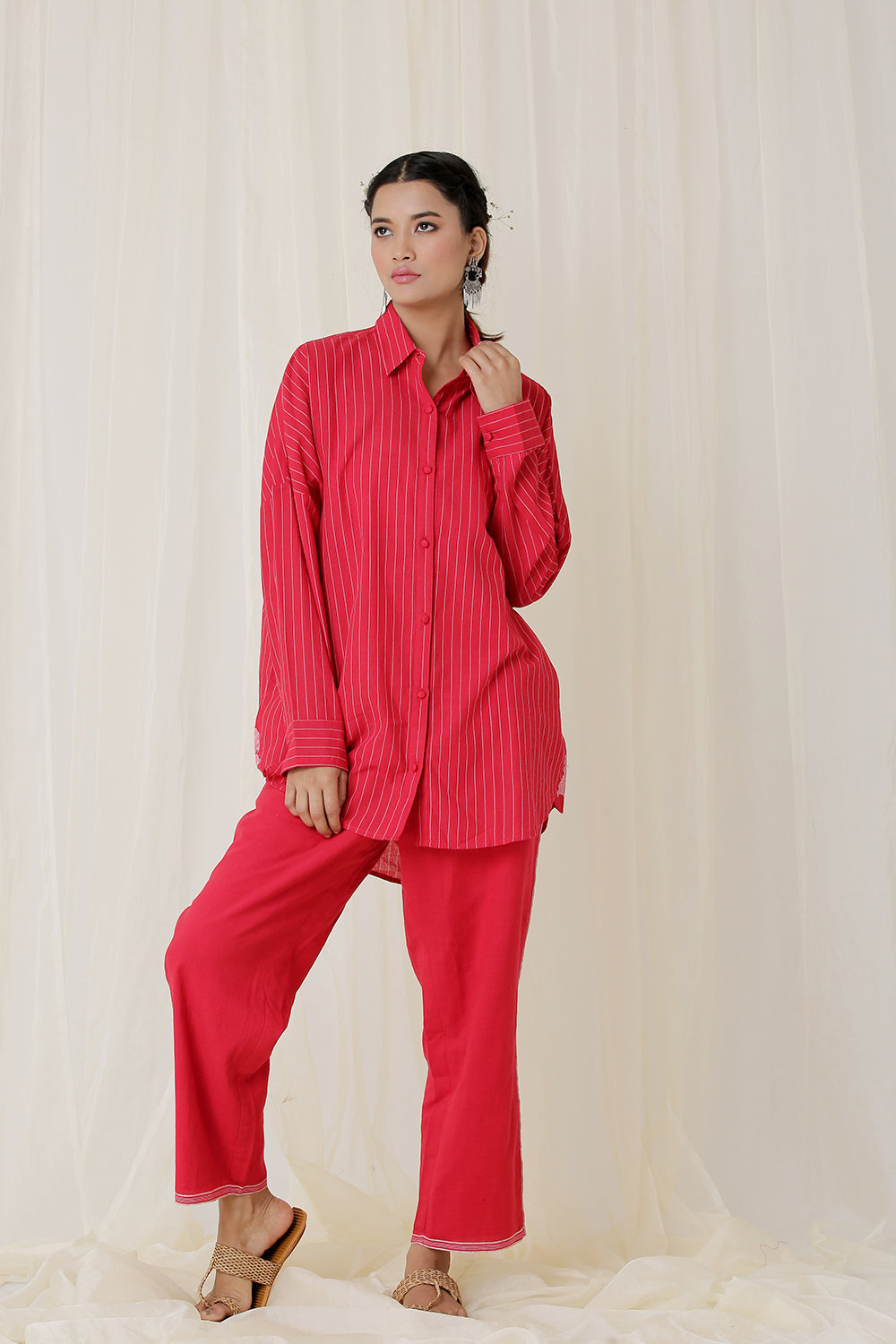 BOXY SHIRT STRIPE (RED)