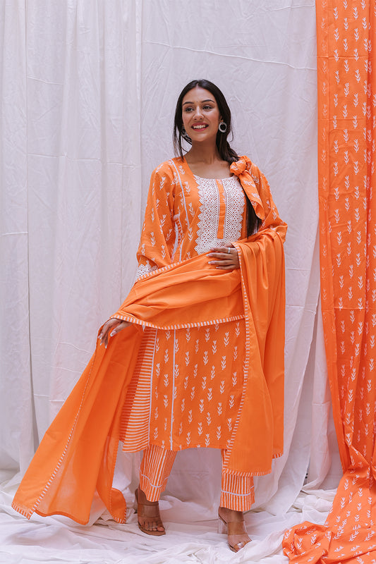 PLAIN ORANGE DUPTTA