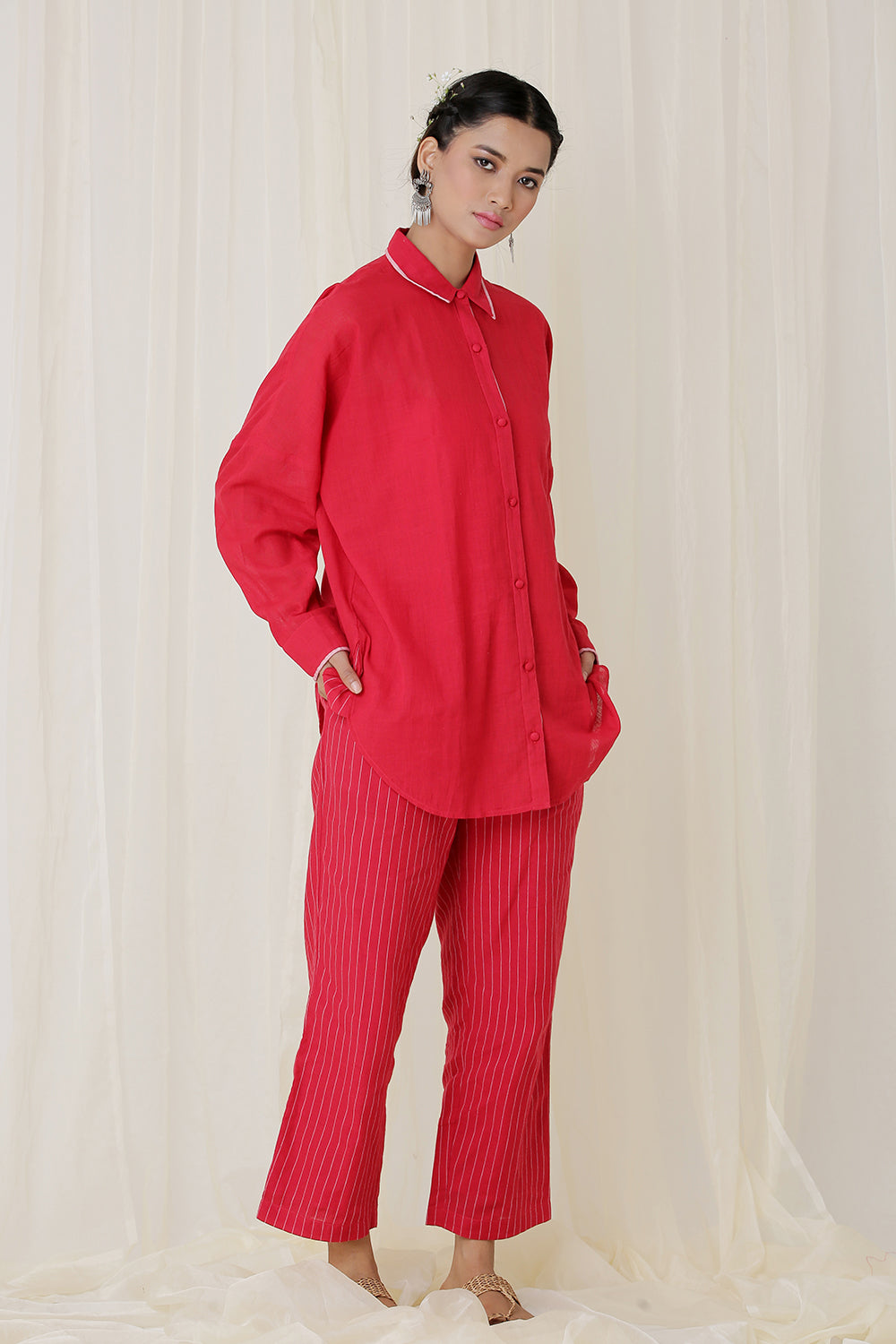 BOXY SHIRT PLAIN (RED)