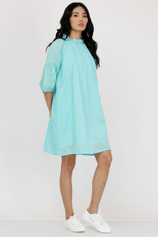 FRILL NECK SHORT DRESS