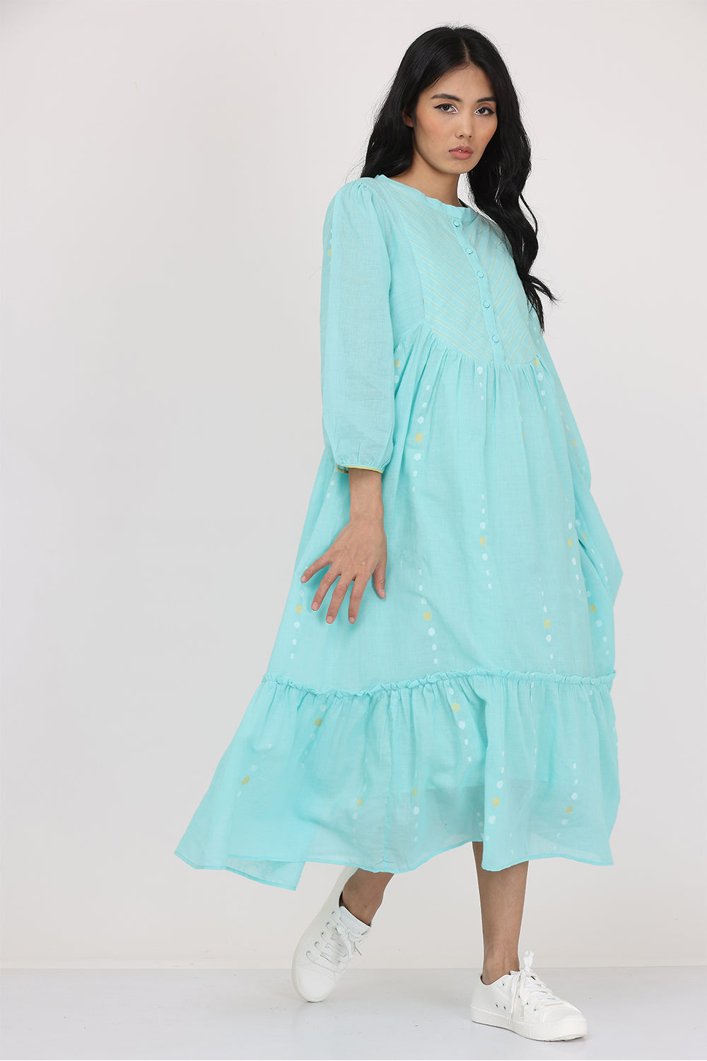 ROUND YOK DRESS SET OF-2  (WITH INNER SLIP)