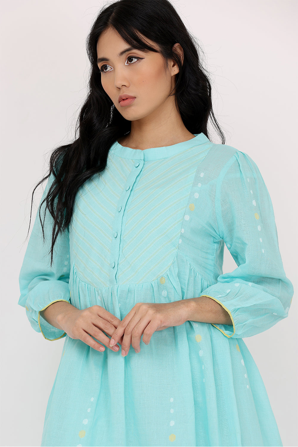 ROUND YOK DRESS SET OF-2  (WITH INNER SLIP)