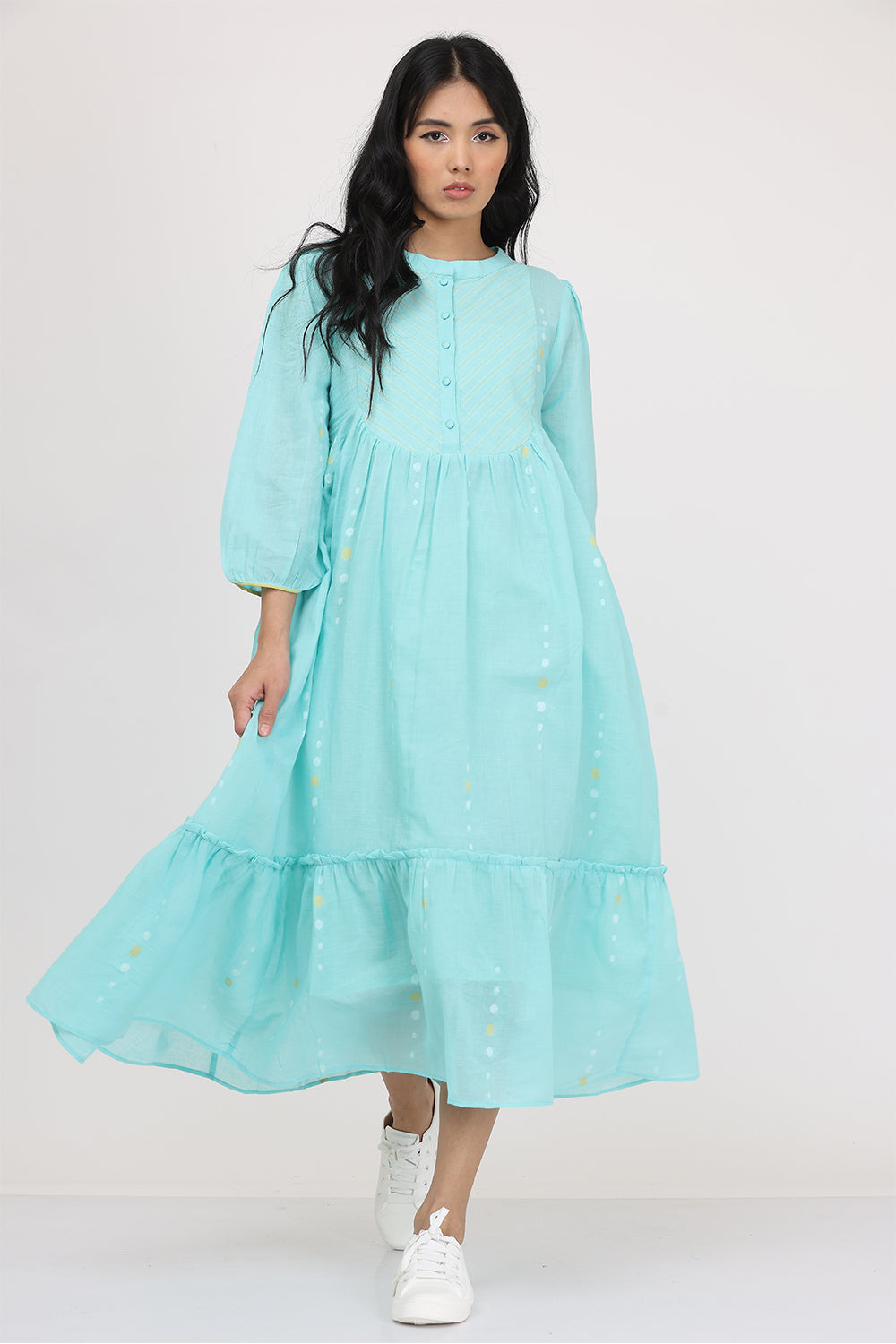 ROUND YOK DRESS SET OF-2  (WITH INNER SLIP)