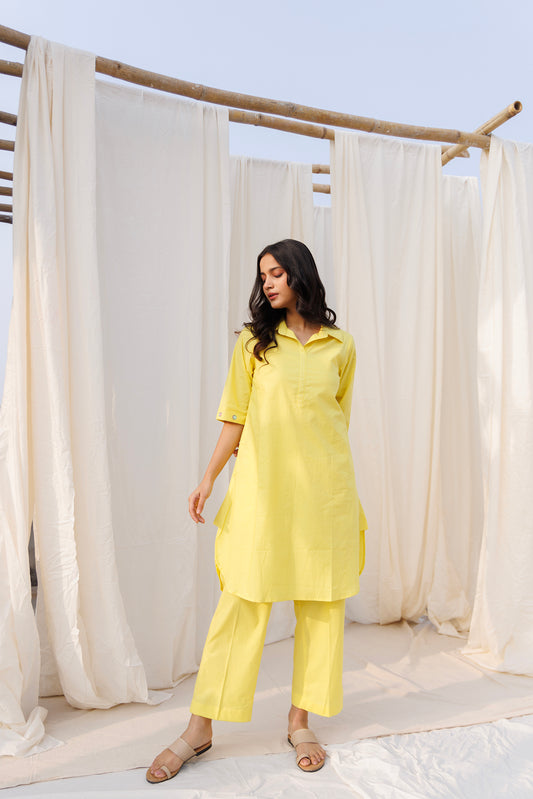 COLLAR KURTA SET