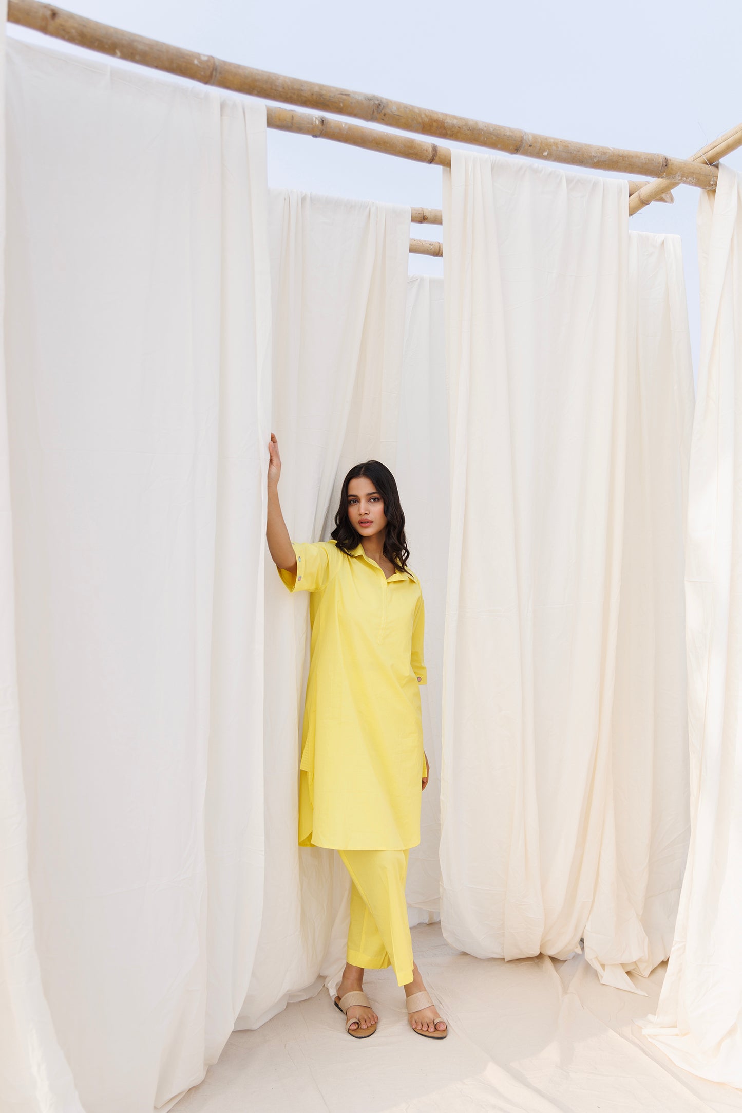 COLLAR KURTA SET