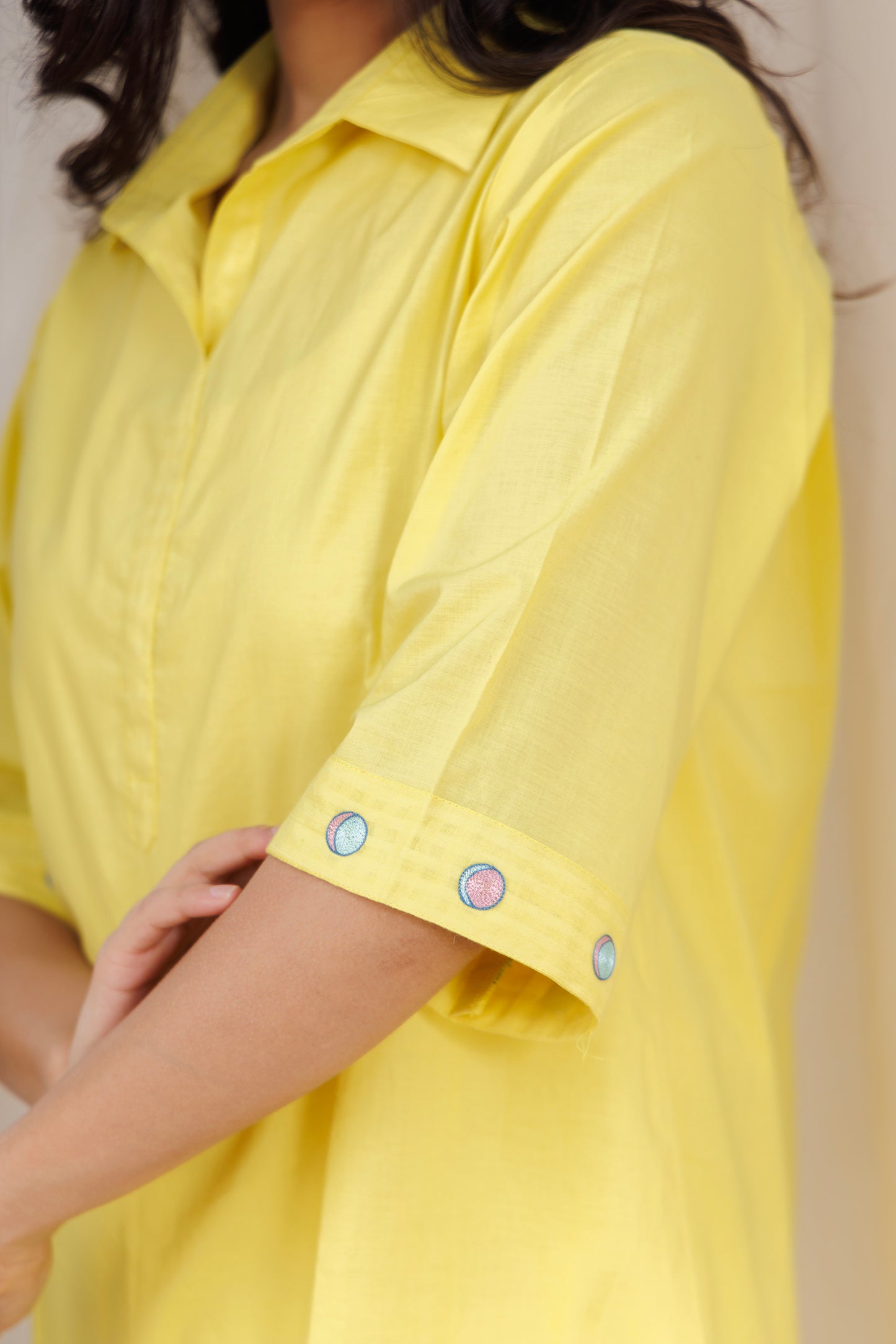 COLLAR KURTA SET