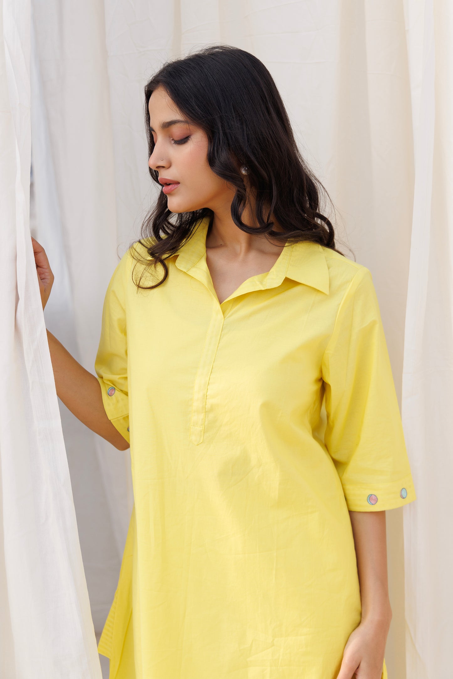 COLLAR KURTA SET