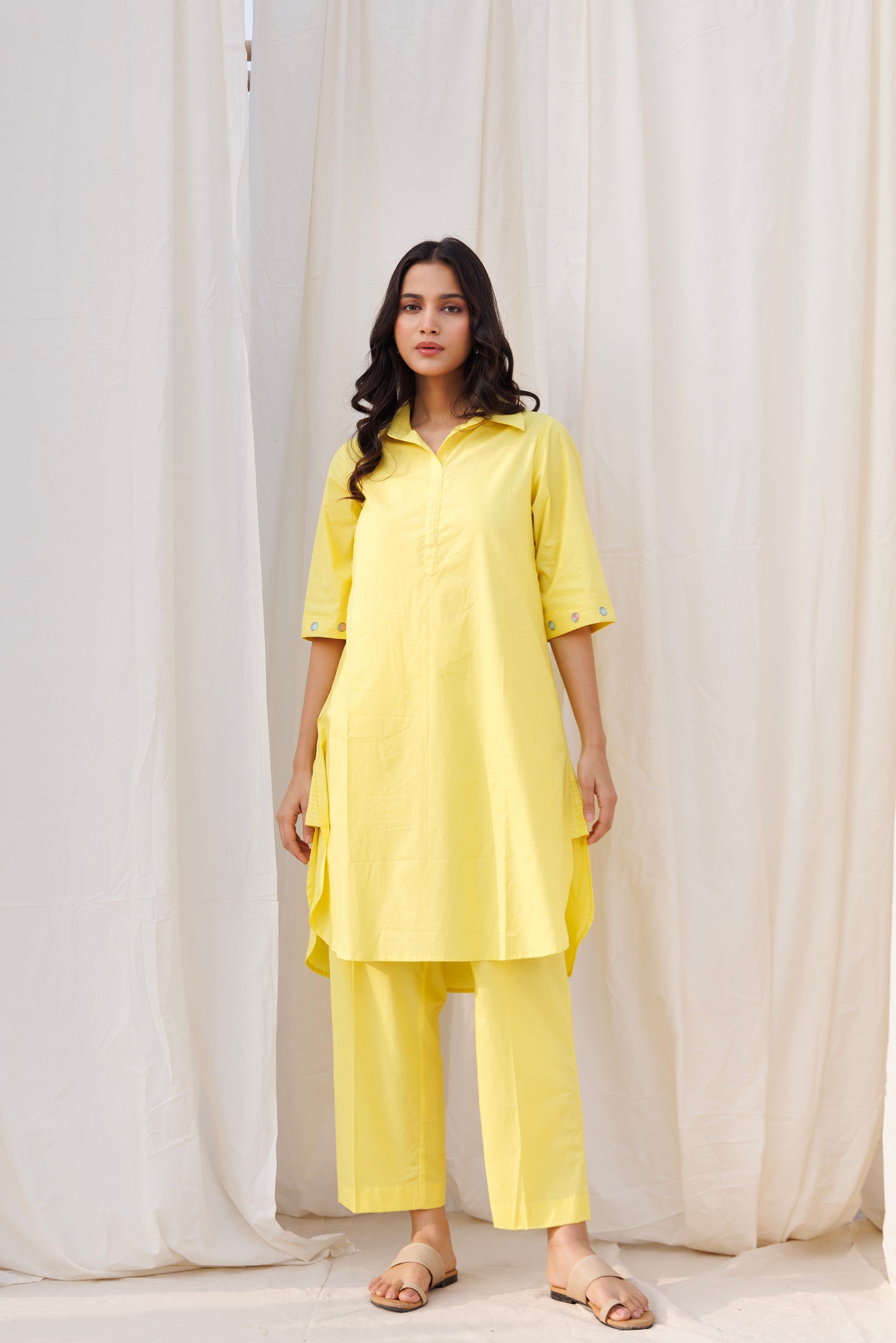 COLLAR KURTA SET