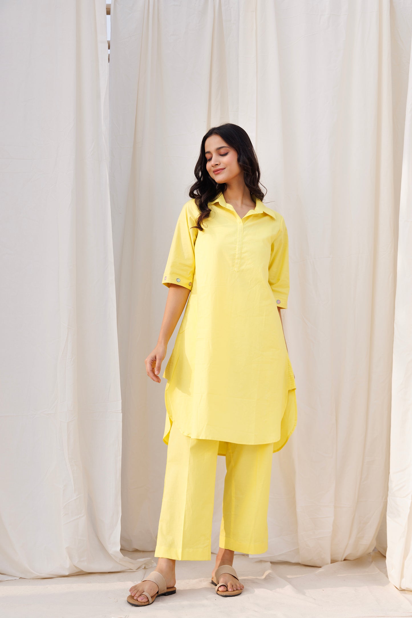 COLLAR KURTA SET