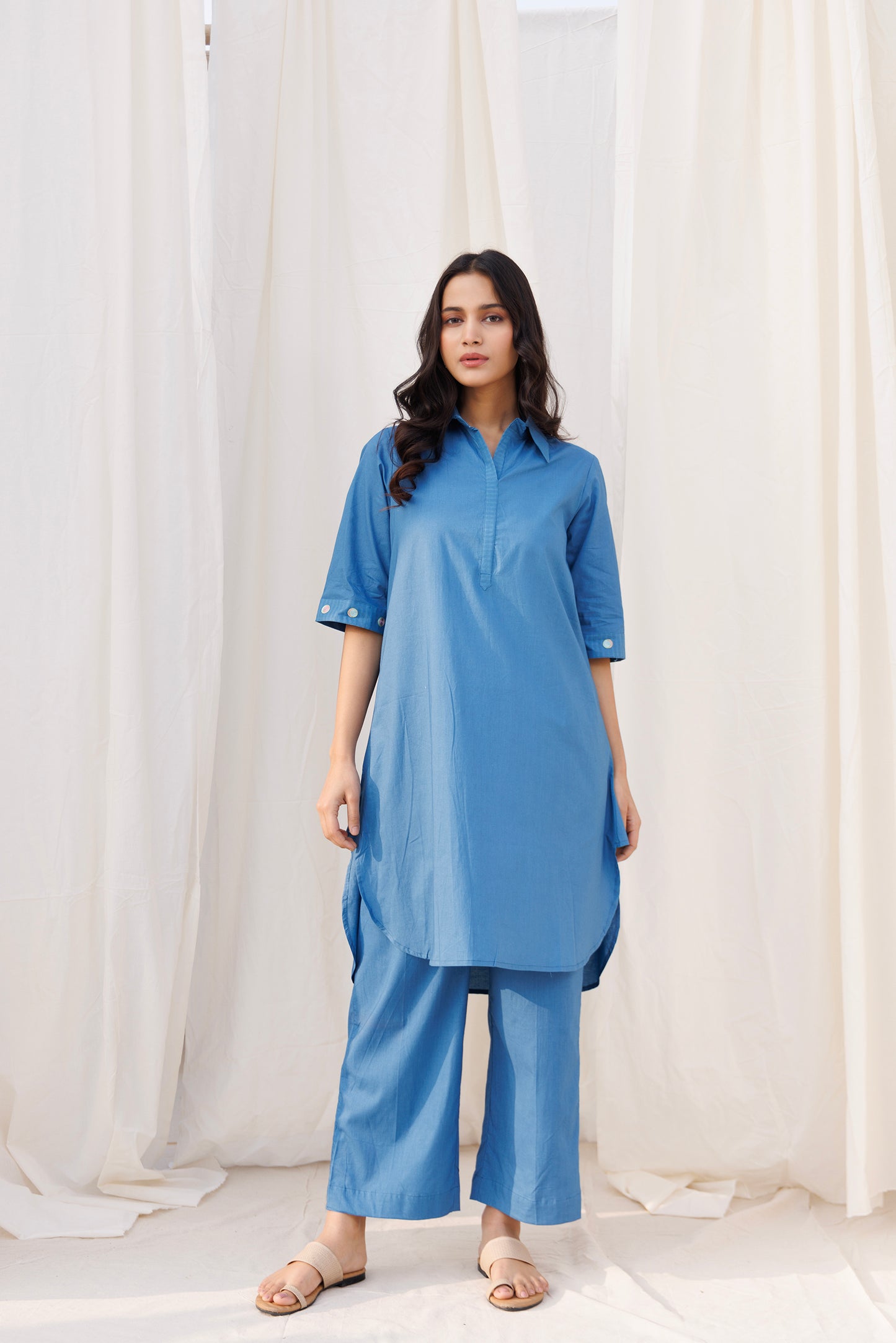 COLLAR KURTA SET