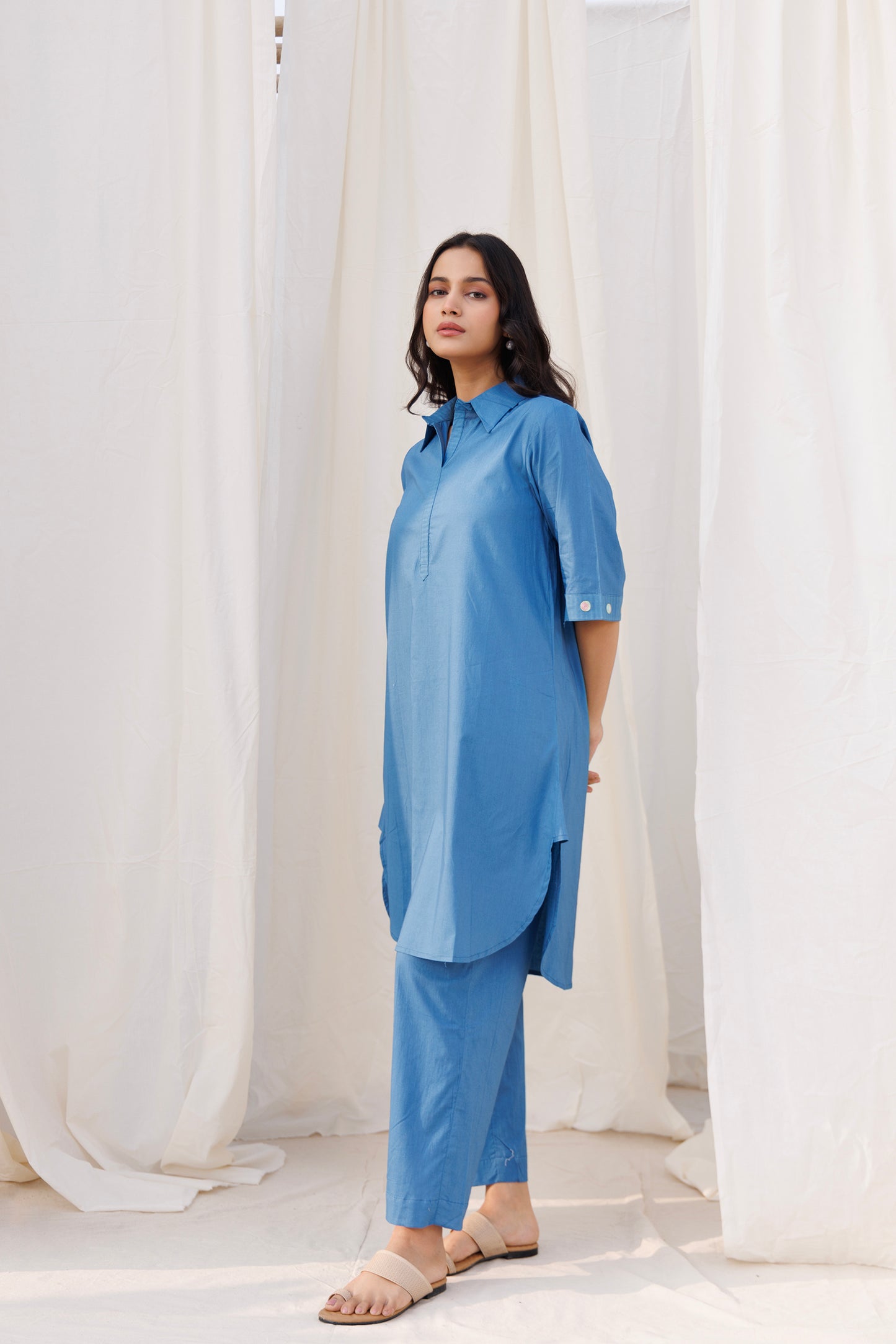 COLLAR KURTA SET