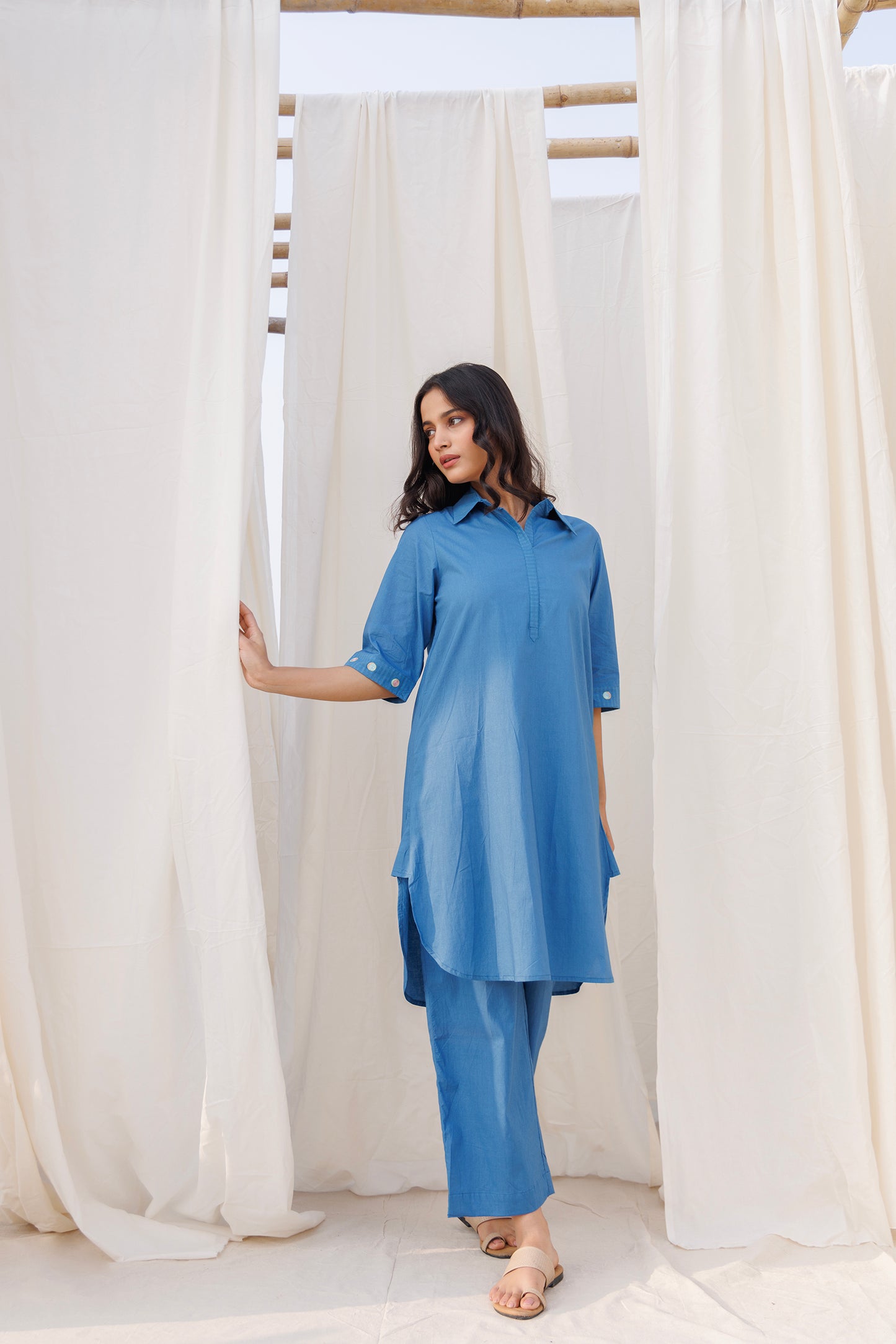 COLLAR KURTA SET