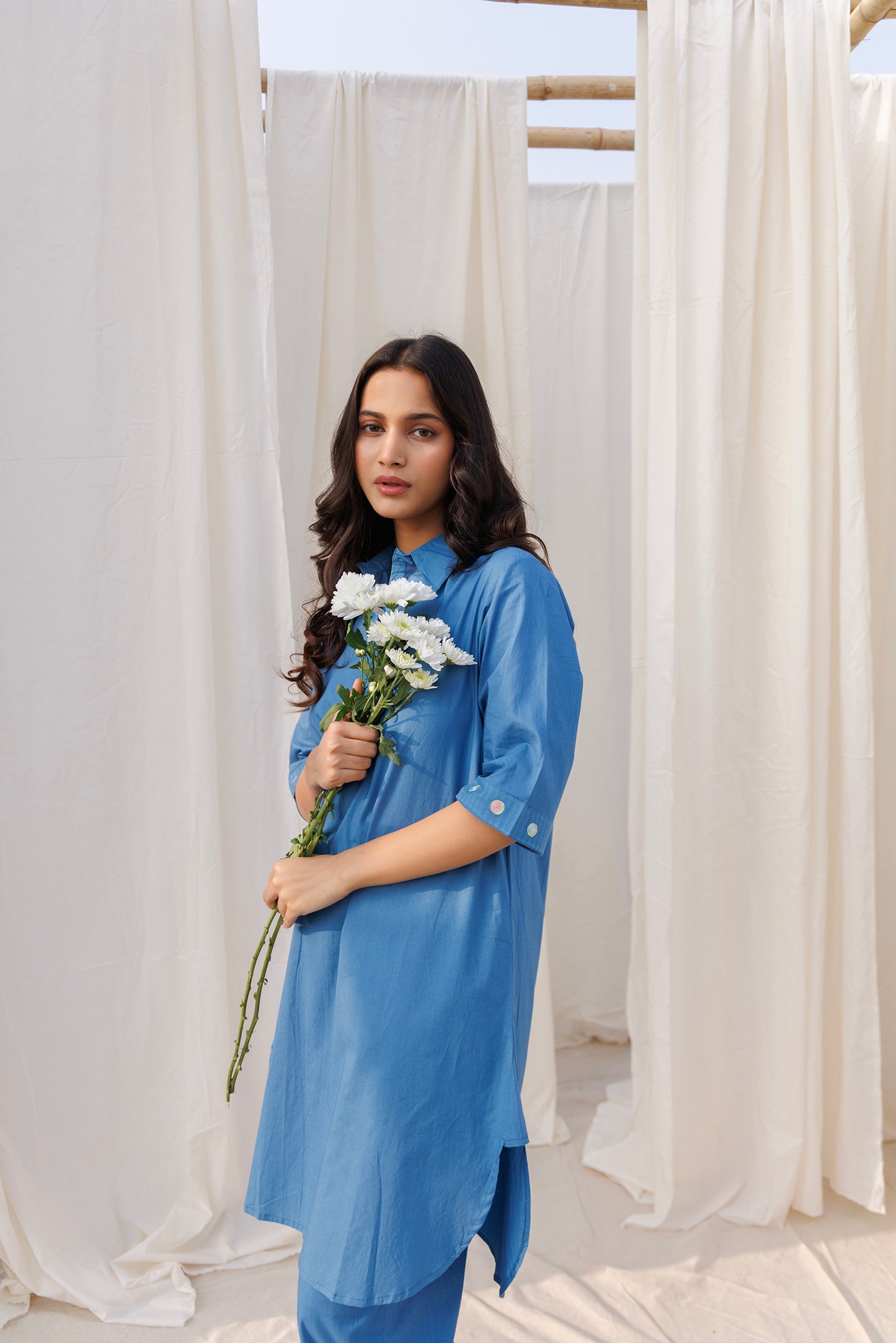 COLLAR KURTA SET