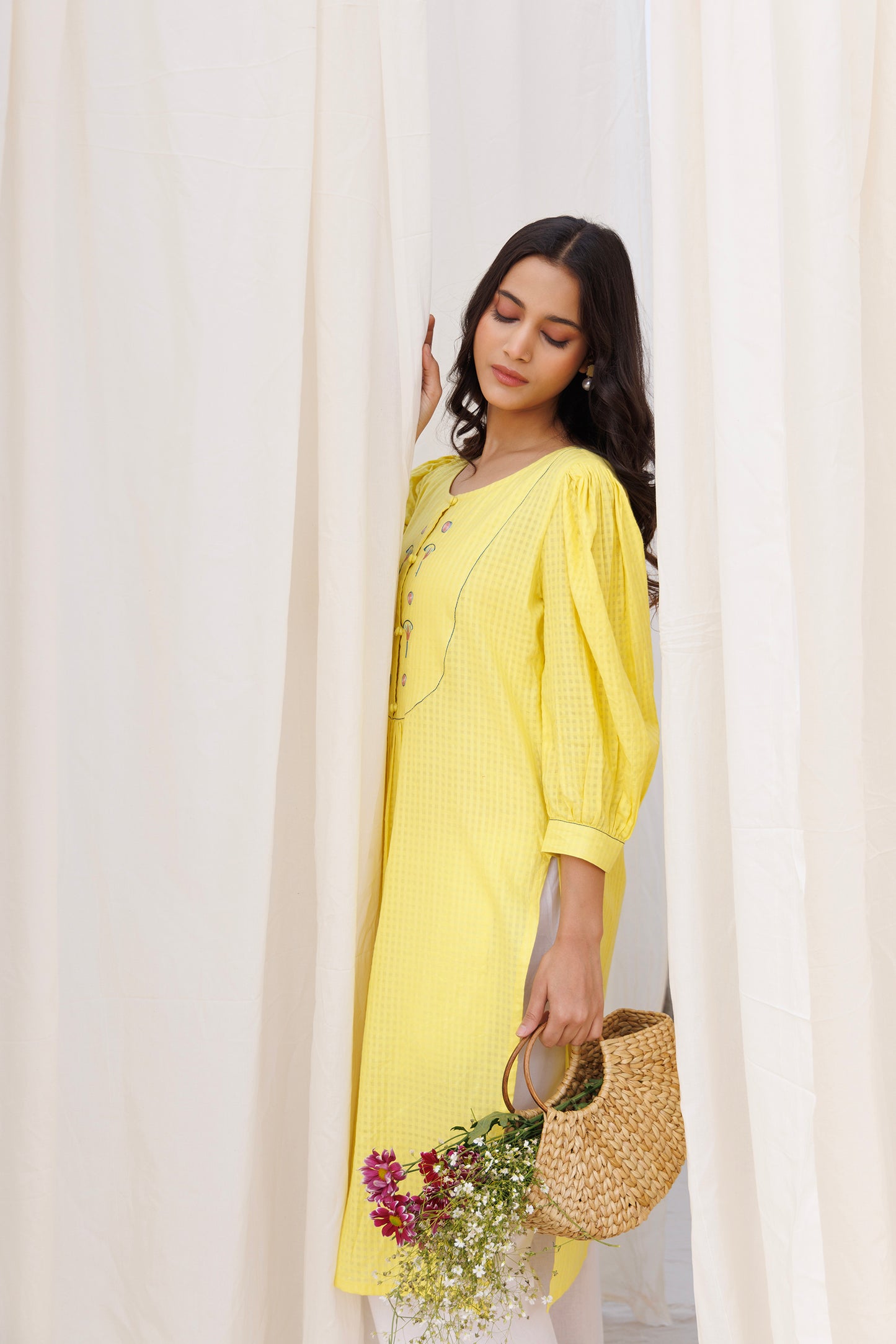 ROUND YOKE KURTI SET