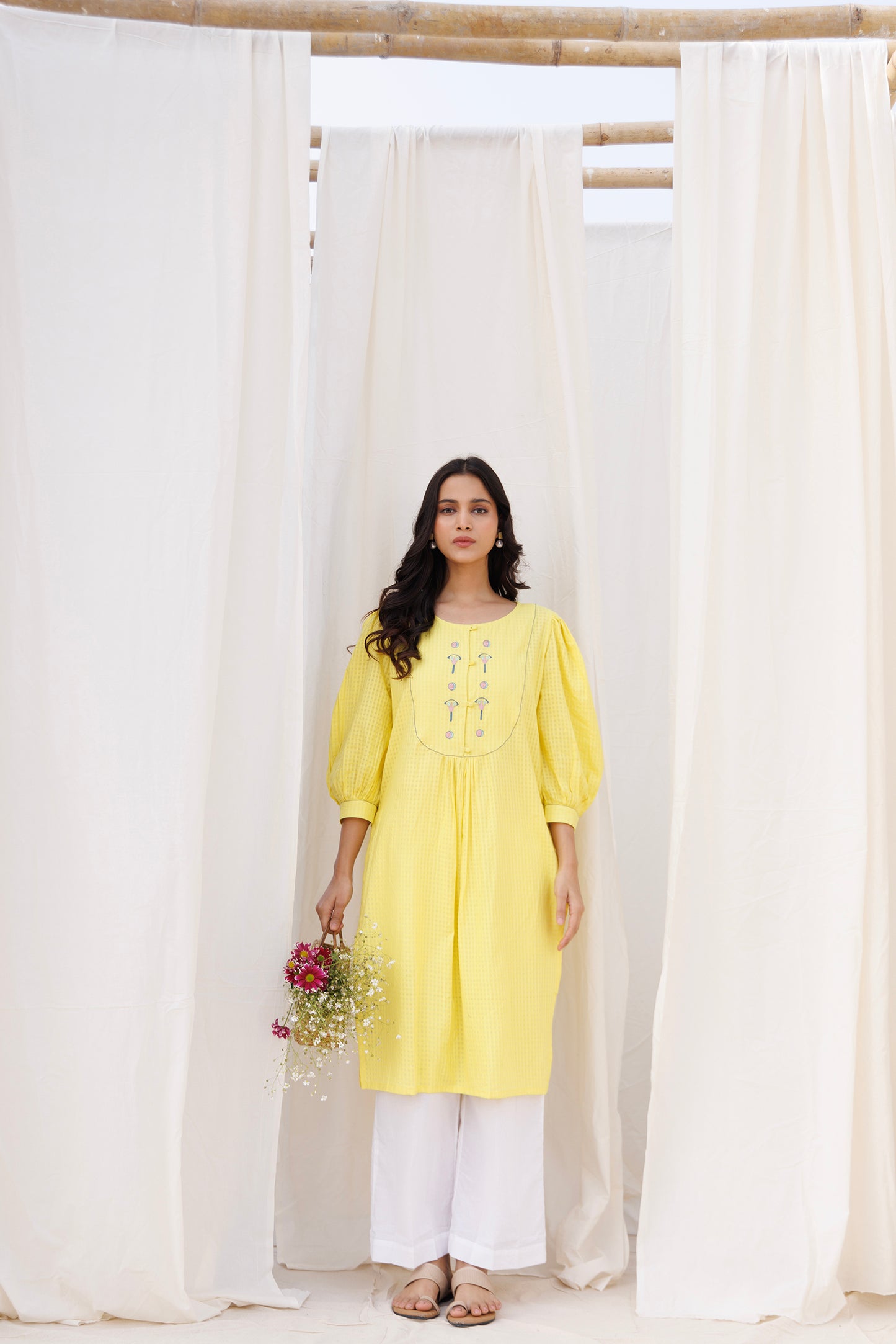 ROUND YOKE KURTI SET