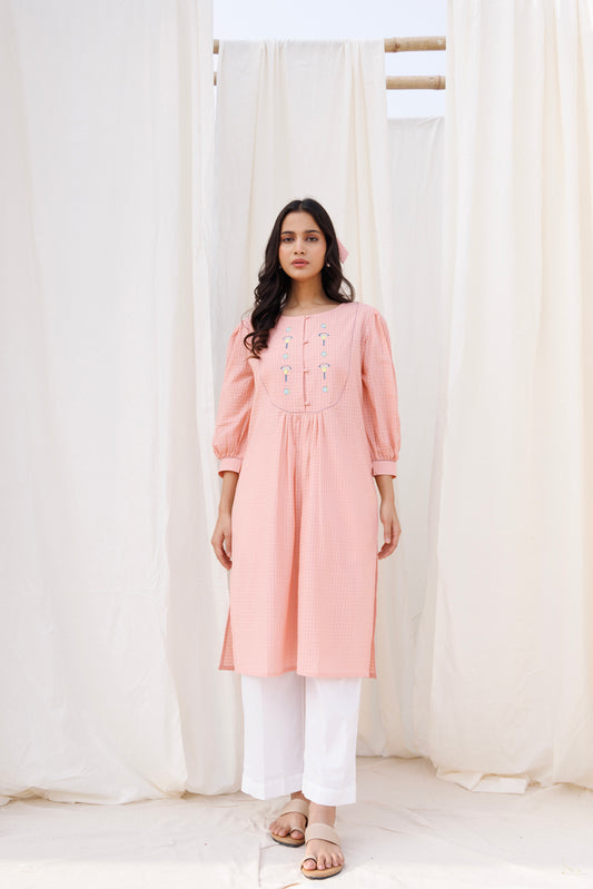 ROUND YOKE KURTI SET