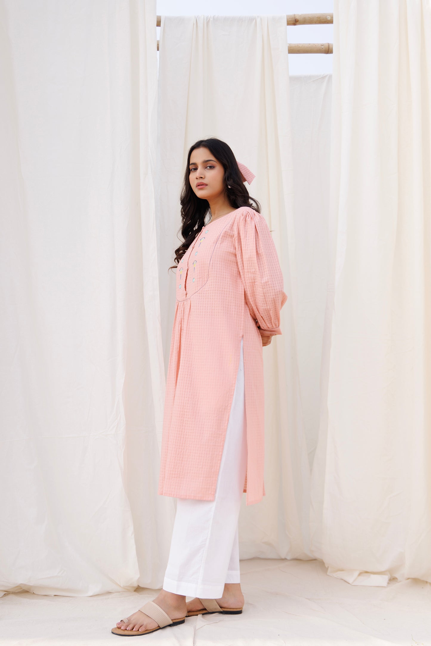 ROUND YOKE KURTI SET