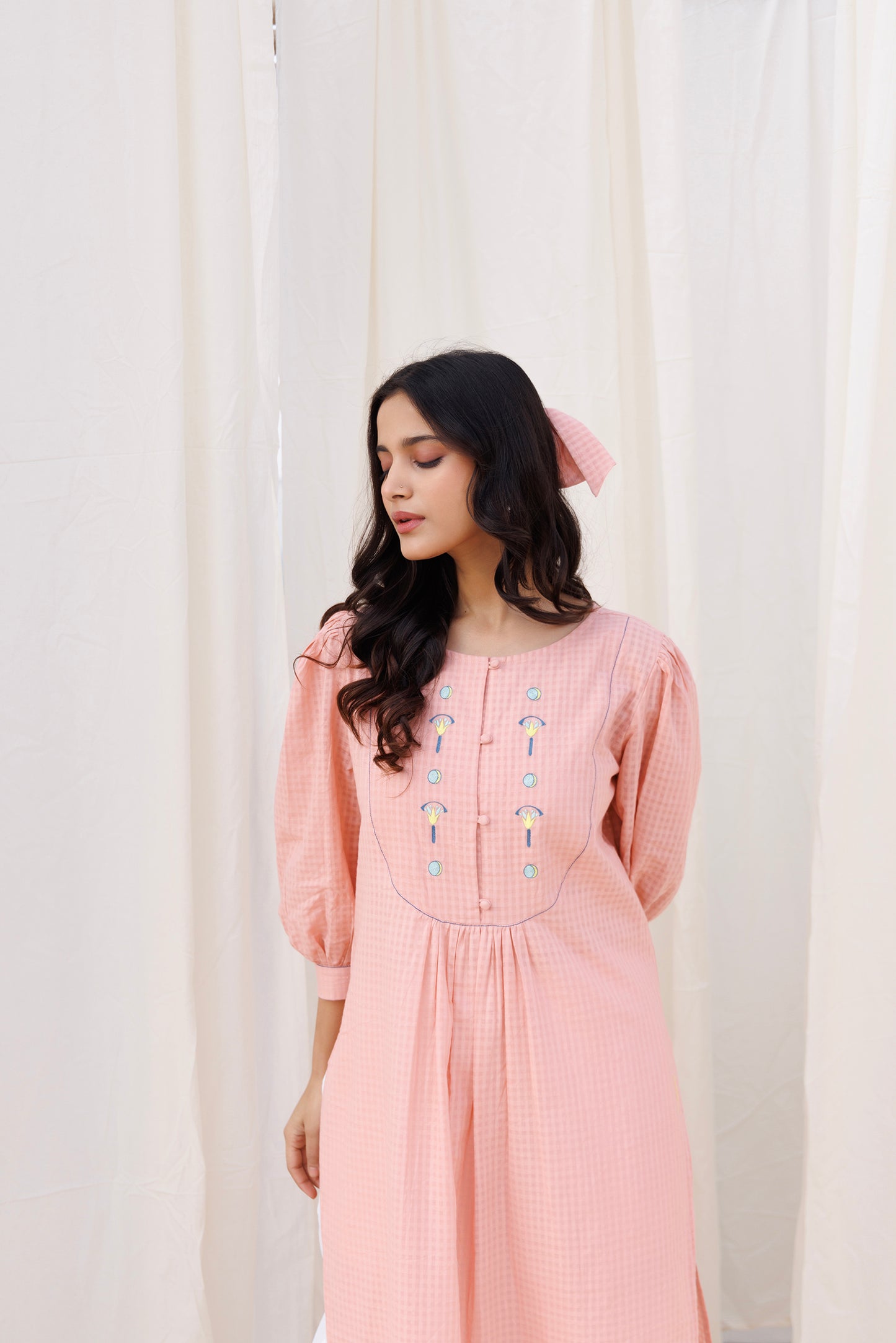 ROUND YOKE KURTI SET