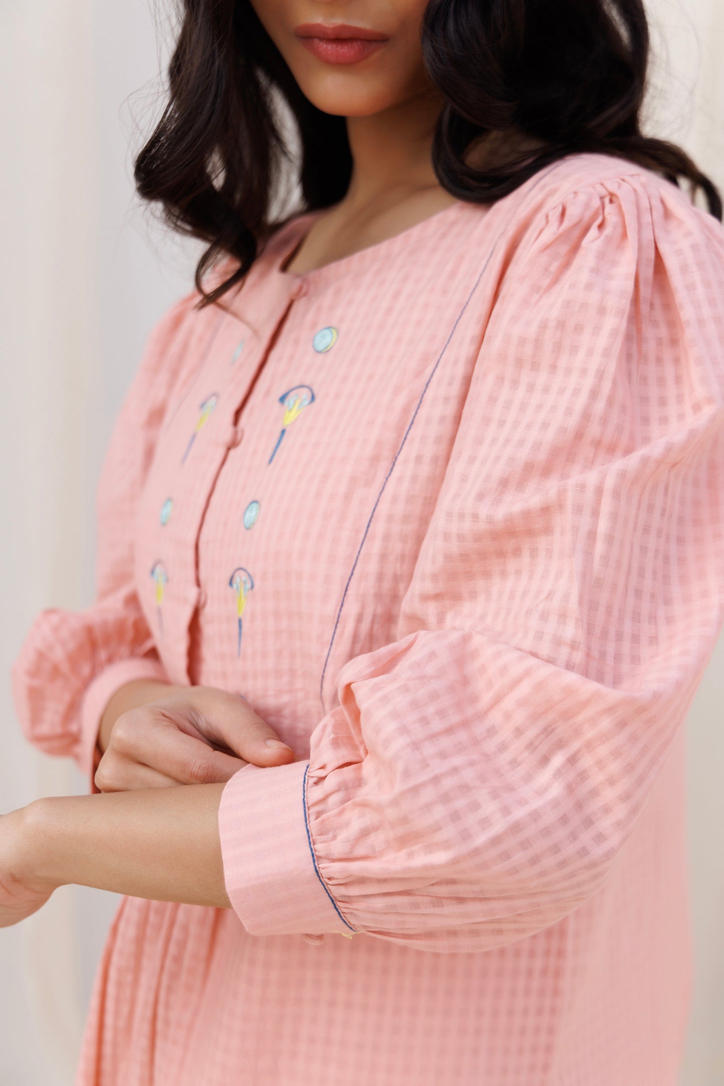 ROUND YOKE KURTI SET