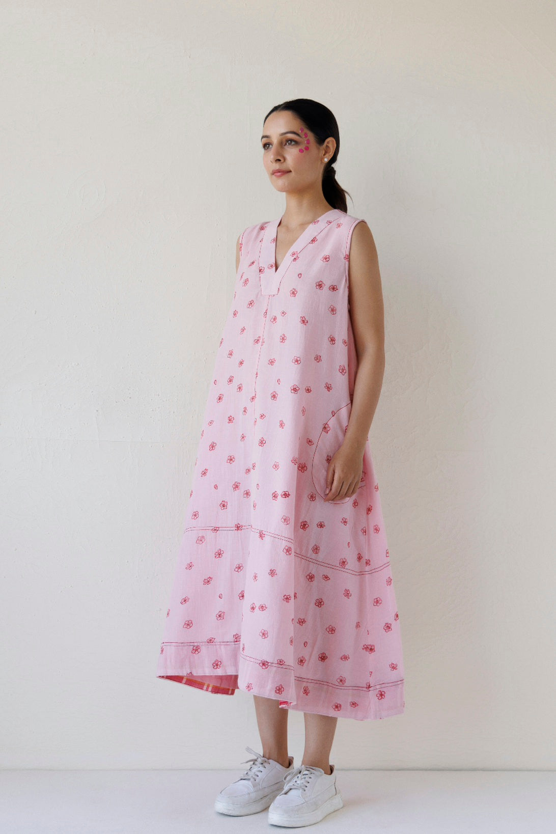 PINK A-LINE POCKET DRESS