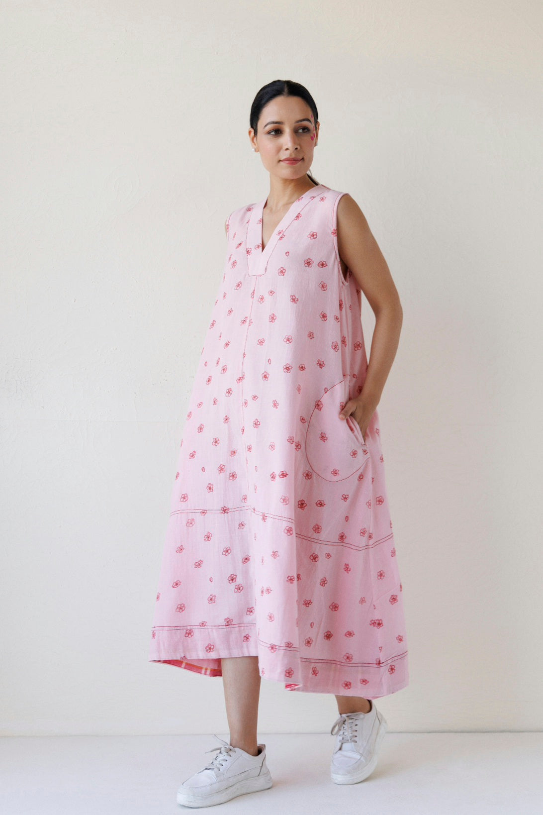 PINK A-LINE POCKET DRESS