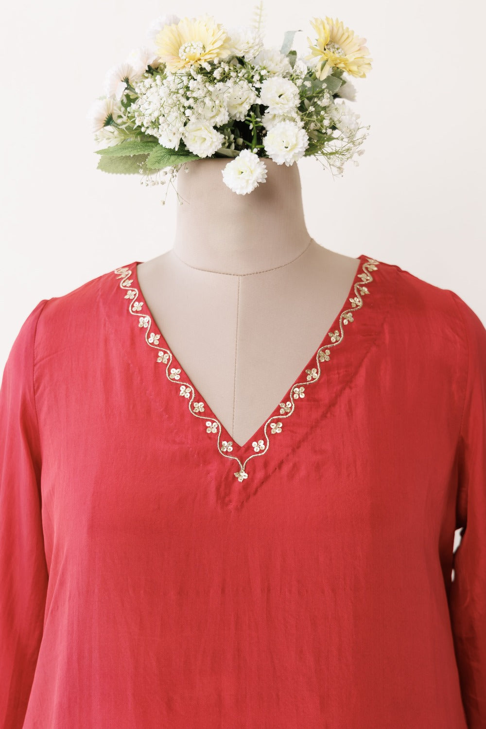 V' NECK KURTA SET OF -2