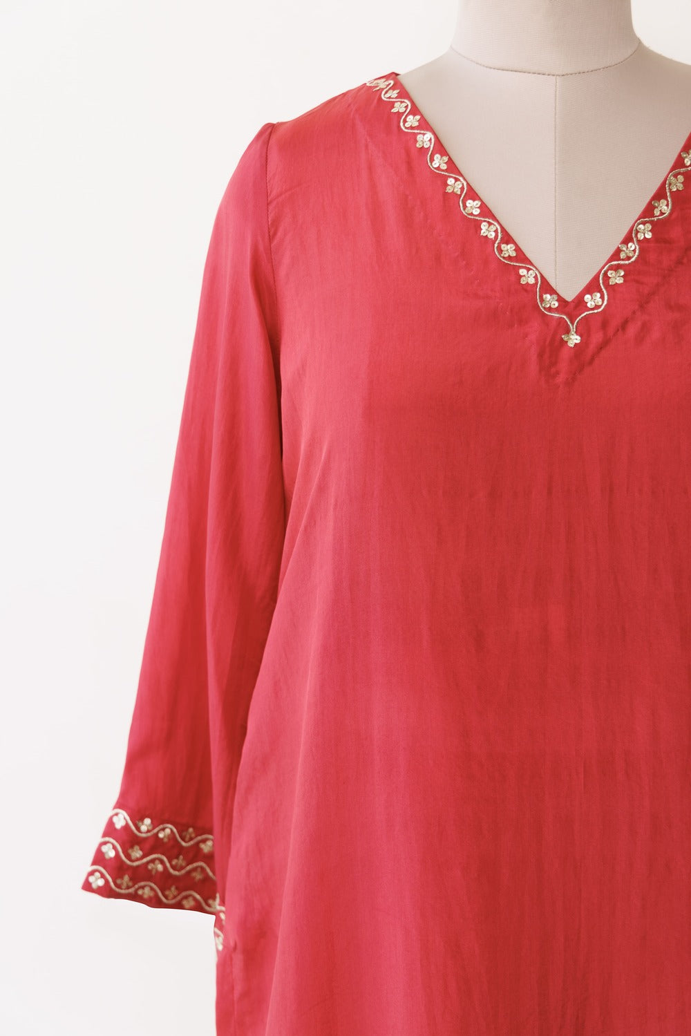 V' NECK KURTA SET OF -2