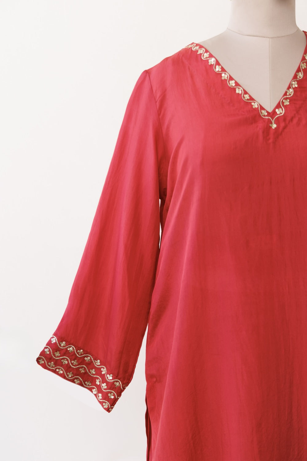V' NECK KURTA SET OF -2
